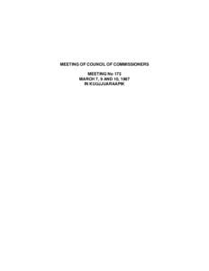 Kativik /  Quebec / James Bay and Northern Quebec Agreement / Kativik Regional Government / Minutes / Kangiqsujuaq /  Quebec / Inuit / Nunavik / Aboriginal peoples in Canada