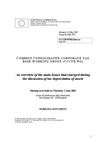 EUROPEAN COMMISSION DIRECTORATE-GENERAL TAXATION AND CUSTOMS UNION Analyses and tax policies Analysis and Coordination of tax policies  Brussels, 24 May 2005