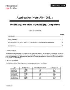 IRS2153(1)D and IR2153(1)/IR2153(1)D Comparison