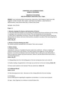 OAKINGTON C OF E (A) PRIMARY SCHOOL BOARD OF GOVERNORS MINUTES OF THE MEETING HELD ON THURSDAY 28 November 2013, 7.30pm PRESENT: Karen Sutherland (Chair), Edmund Buss, Nicky Carne, Clare Chapman, Sarah Cook, Sally Daggia