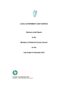 LOCAL GOVERNMENT AUDIT SERVICE  Statutory Audit Report to the Members of Waterford County Council for the