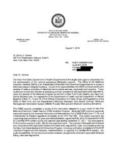 , STATE OF NEW YORK OFFICE OF THE MEDICAID INSPECTOR GENERAL 800 North Pearl Street Albany, New York[removed]ANDREW M. CUOMO