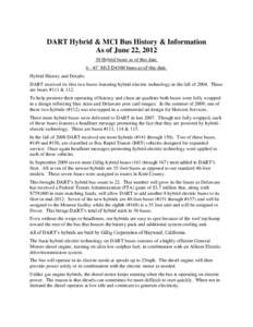 DART Hybrid & MCI Bus History & Information As of June 22, [removed]Hybrid buses as of this date[removed]’ MCI D4500 buses as of this date. Hybrid History and Details: DART received its first two buses featuring hybrid-e