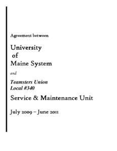 Agreement between  University of Maine System and