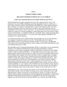 Crime / Video game controversies / Media violence research / Iccr / Violence / Interfaith Center on Corporate Responsibility / Video game / Aggression / Leonard Eron / Media studies / Dispute resolution / Violence in video games