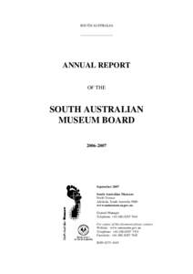 Microsoft Word - Annual Report South Australian Museum[removed]doc