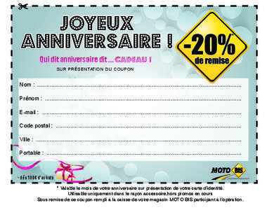 JOYEUX anniversaire ! Qui dit anniversaire dit .... CADEAU *