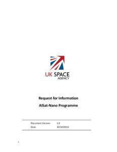 Request for Information AlSat-Nano Programme 1  Document Version: