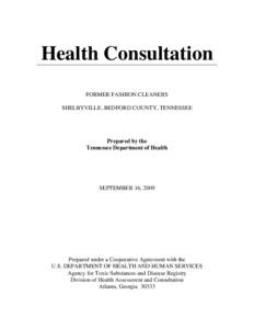 Health Consultation: Former Fashion Cleaners