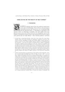 c Peter King, in Self-Motion From Aristotle to Newton (Princeton 1994), 227–290 S  DUNS SCOTUS ON THE REALITY OF SELF-CHANGE*