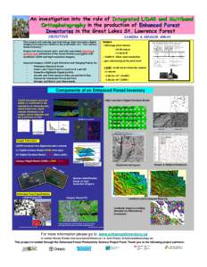 An investigation into the role of Integrated LiDAR and Multiband Orthophotography in the production of Enhanced Forest Inventories in the Great Lakes St. Lawrence Forest OBJECTIVE •