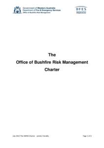The Office of Bushfire Risk Management Charter July 2013 The OBRM Charter - printer friendly