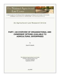 Research Publications, National Agricultural Law Center