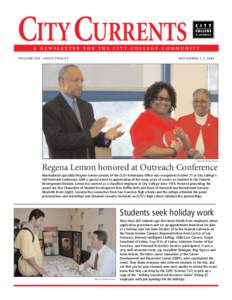 CITY CURRENTS  A NEWSLETTER FOR THE CITY COLLEGE COMMUNITY VOLUME XIX • ISSUE TWELVE