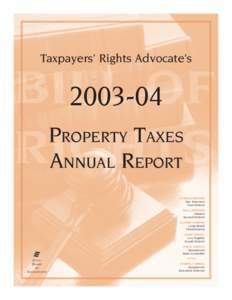 Taxpayers’ Rights Advocate’s[removed]PROPERTY TAXES ANNUAL REPORT CAROLE MIGDEN