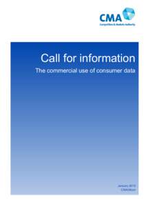 Call for information: The commercial use of consumer data