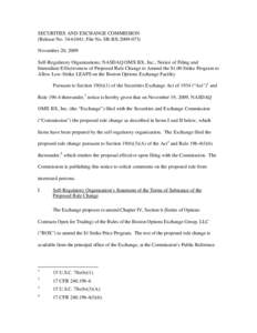 Notice of Filing and Immediate Effectiveness of Proposed Rule Change to Amend the $1.00 Strike Program to Allow Low-Strike LEAPS on the Boston Options Exchange Facility