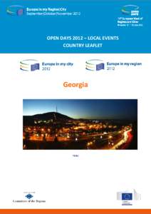 OPEN DAYS 2012 – LOCAL EVENTS COUNTRY LEAFLET Georgia  Tbilisi