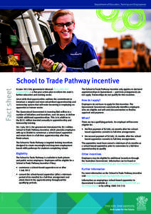 School to Trade Pathway incentive