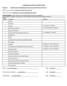 Categorical Exclusion Documentation Format for Actions Other Than Hazardous Fuels and Fire Rehabilitation Actions