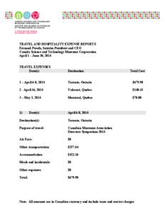 Microsoft Word - Travel and Hospitality reports - April - June, 2014.doc
