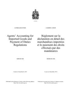 CANADA  CONSOLIDATION CODIFICATION