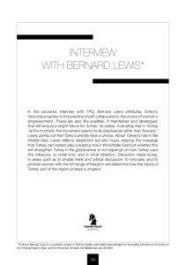 INTERVIEW WITH BERNARD LEWIS*
