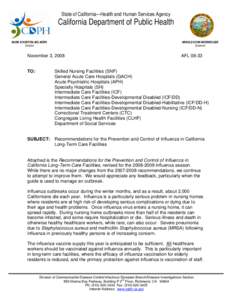 State of California—Health and Human Services Agency  California Department of Public Health MARK B HORTON, MD, MSPH Director