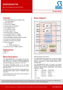 S3AFE802ACT28 802.11ac Analog Front-End IP Core Product Brief  Features