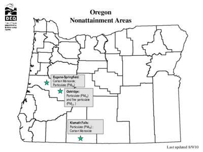 Oregon Nonattainment Areas Eugene-Springfield: Carbon Monoxide; Particulate (PM10)