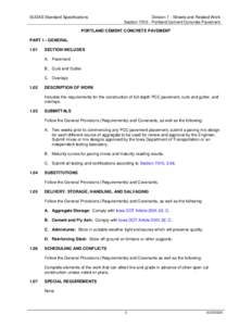 SUDAS Standard Specifications  Division 7 - Streets and Related Work Section[removed]Portland Cement Concrete Pavement  PORTLAND CEMENT CONCRETE PAVEMENT