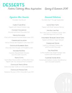 DESSERTS  Footers Catering Menu Inspiration Spring & Summer 2016