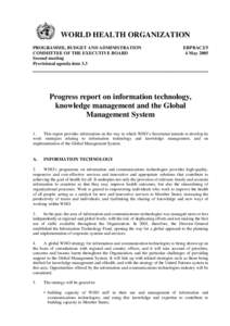 WORLD HEALTH ORGANIZATION PROGRAMME, BUDGET AND ADMINISTRATION COMMITTEE OF THE EXECUTIVE BOARD Second meeting Provisional agenda item 3.3