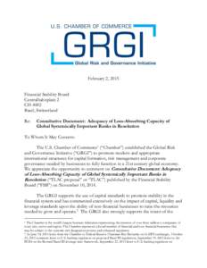 Global Risk and Governance Initiative (U.S. Chamber of Commerce) on TLAC