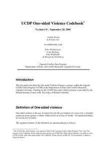 Peace / Violence / Ethics / Peace and conflict studies / Uppsala Conflict Data Program / Uppsala University