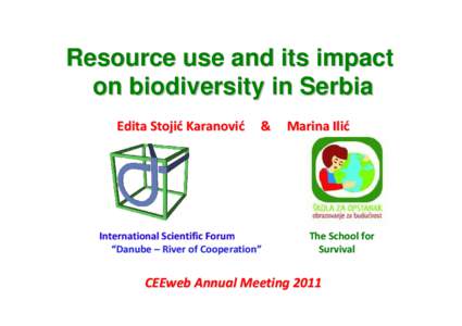 Resource use and its impact on biodiversity in Serbia Edita Stojić Karanović &