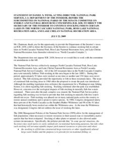 STATEMENT OF DANIEL N. WENK, ACTING DIRECTOR, NATIONAL PARK SERVICE, U.S. DEPARTMENT OF THE INTERIOR, BEFORE THE SUBCOMMITTEE ON NATIONAL PARKS OF THE SENATE COMMITTEE ON ENERGY AND NATURAL RESOURCES CONCERNING H.R. 2430