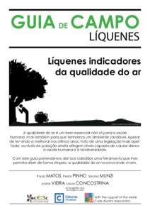 GUIA DE CAMPO LÍQUENES Líquenes indicadores da qualidade do ar