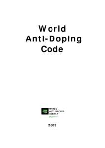World Anti-Doping Code 2003