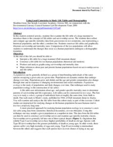 Actuarial science / Science / Survivorship curve / Population ecology / Mortality rate / Life expectancy / Life table / Cohort study / Ecology / Demography / Statistics / Population