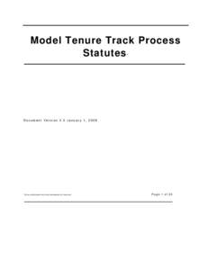 Model Tenure Track Process Statutes * Document Version 2.0 January 1, 2008