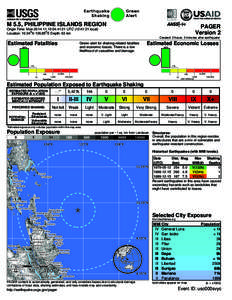 Green Alert Earthquake Shaking M 5.5, PHILIPPINE ISLANDS REGION