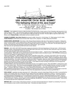 June[removed]Volume 30 USS HOUSTON CA-30 BLUE BONNET “The Galloping Ghost of the Java Coast”