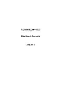 CURRICULUM VITAE  Elsa Beatriz Damonte Año 2015