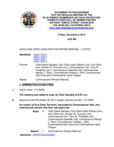 Commission Statement of Proceedings for the