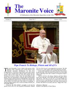 The  Maronite Voice A Publication of the Maronite Eparchies in the USA Volume X