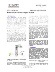 6715 and Genova  Application note: A09-005A Test of sample volume using the TrayCell Introduction