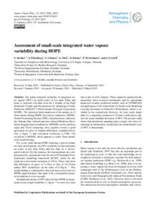 Atmos. Chem. Phys., 15, 2675–2692, 2015 www.atmos-chem-phys.net[removed]doi:[removed]acp[removed] © Author(s[removed]CC Attribution 3.0 License.  Assessment of small-scale integrated water vapour