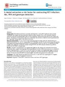 Is dental extraction a risk factor for contracting HCV infection: Abs, RNA and genotype detection