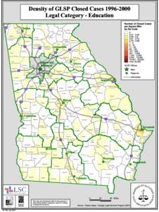 Density of GLSP Closed Cases[removed]Legal Category - Education Fannin Dalton